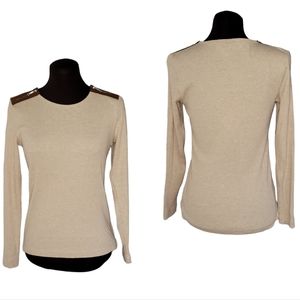 Lauren Ralph Lauren Tan Long Sleeve T-shirt, Size S